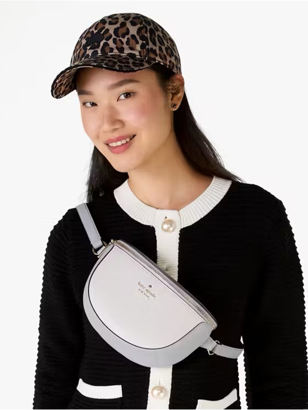 ♠️Kate Spade Lena Colorblock Pebbled Leather Belt Bag Fanny Pack, Grey NEW NWT - Picture 5 of 5